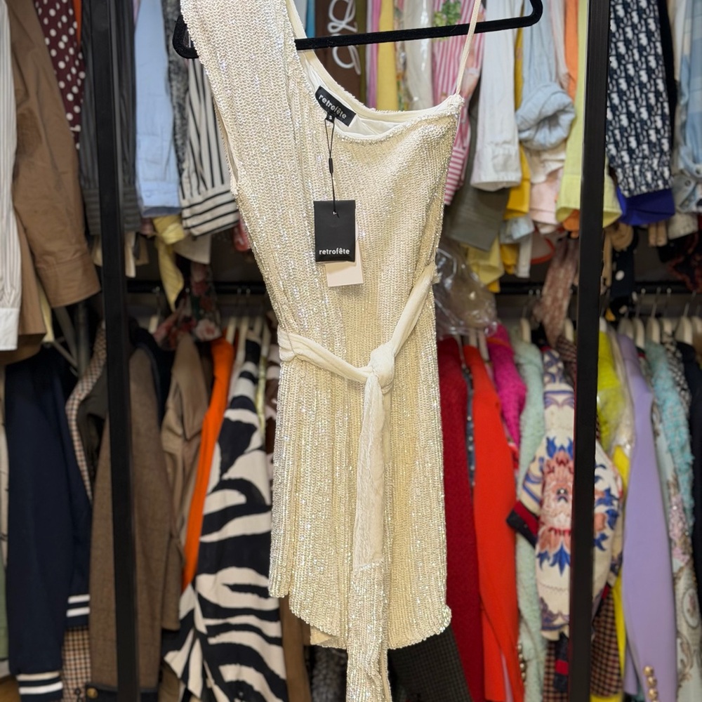 Retrofete White One-Shoulder Dress - Picture 2 of 5